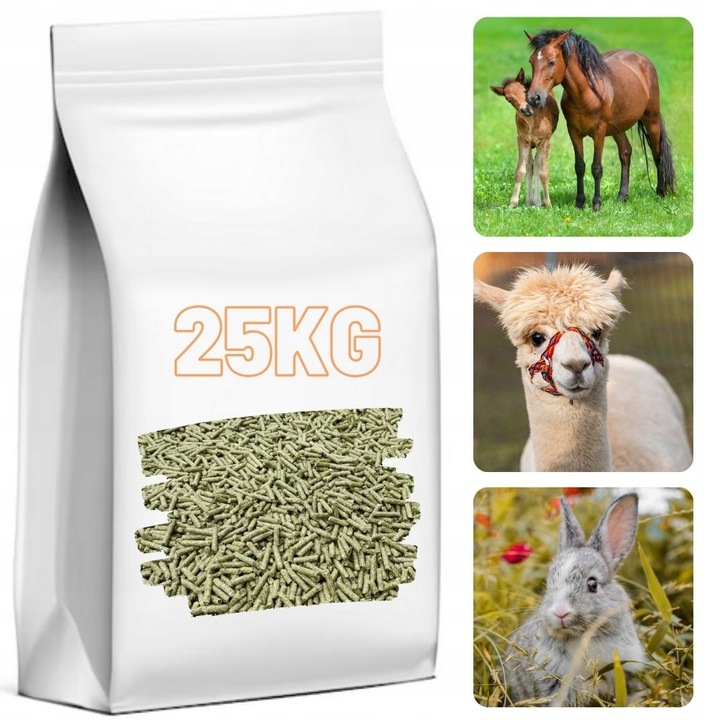 SUSZ Z LUCERNY LUCERNA GRANULOWANA DLA KONI KRÓLIKÓW 25KG GRANULAT PELLET