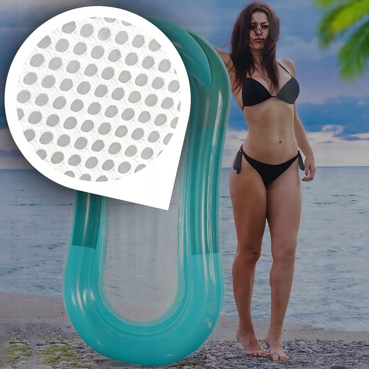 MATERAC DMUCHANY DO PŁYWANIA PONTON PŁYWAJĄCY DO BASENU NAD WODĘ 160X75 cm