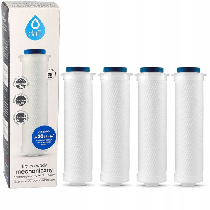 FILTR WKŁAD PRZEPŁYWOWY DAFI POLIPROPYLENOWY x4