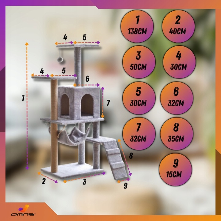 Drapak budka dla kota duży wysoki legowisko dla dużego kota drabinka słupek