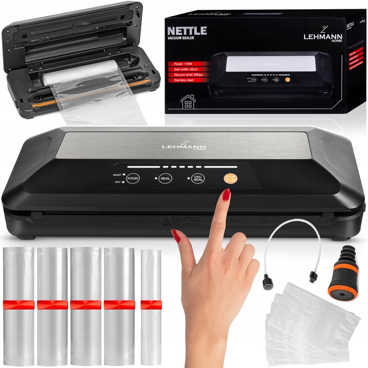 Zgrzewarka próżniowa Pakowarka żywności Automatyczna Roczny zapas folii 26m