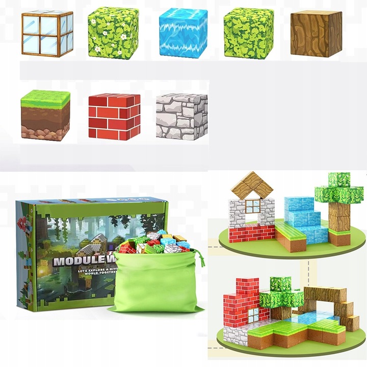 KLOCKI MAGNETYCZNE KLOCKI SZEŚCIANY 100 KLOCKÓW Z MAGNESAMI ŚWIETNY PREZENT