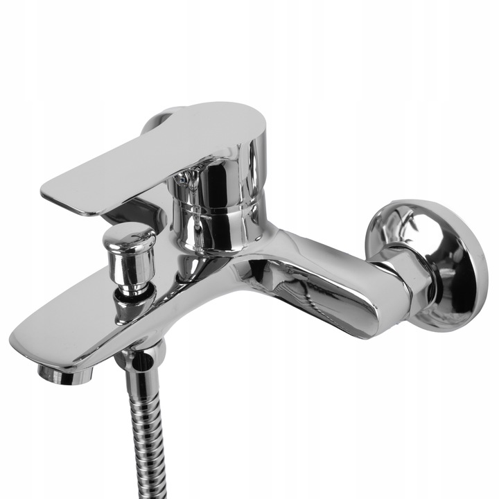 Bateria wannowa z prysznicem chrom zestaw wannowo prysznicowy ze słuchawką