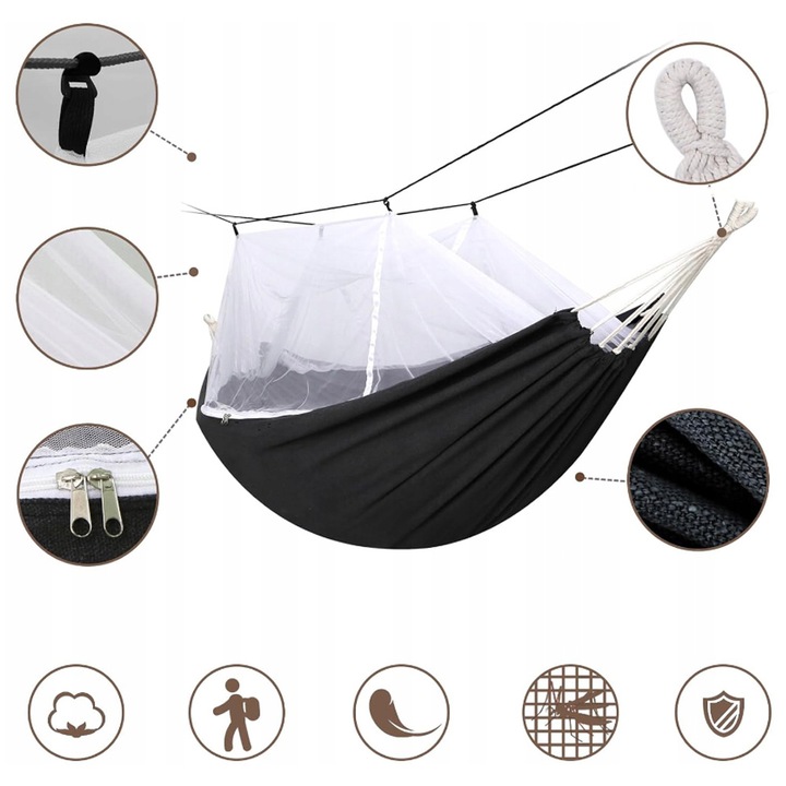 DUŻY HAMAK DWUOSOBOWY XXXL OGRODOWY MOCNY PŁÓCIENNY HAMAK 150X200CM