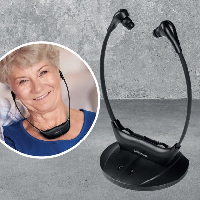 SŁUCHAWKI BEZPRZEWODOWE DLA SENIORA DO TV APARAT SŁUCHOWY DLA BABCI DZIADKA