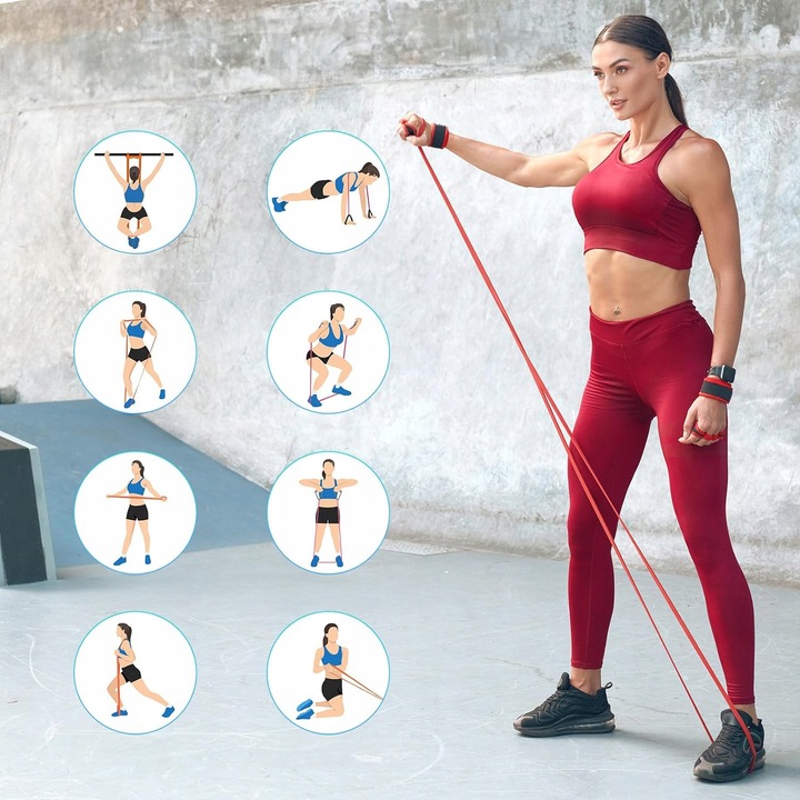 Zestaw 5 Gumy Taśmy Oporowe do Ćwiczeń Treningowe Powerband WYSOKA JAKOŚĆ