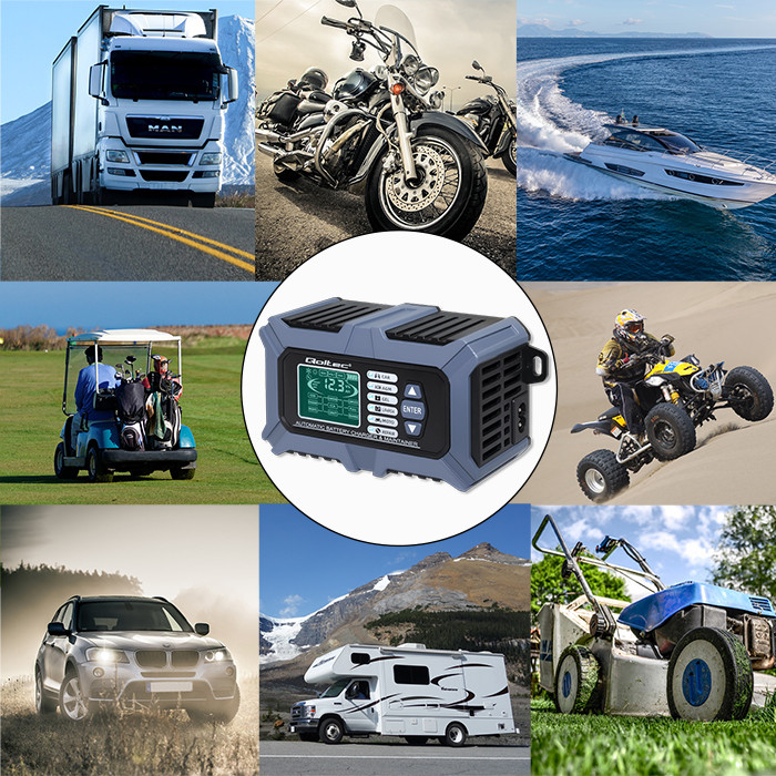 Cyfrowy tester miernik baterii z ładowarką 6A 12V 24V z funkcją naprawy