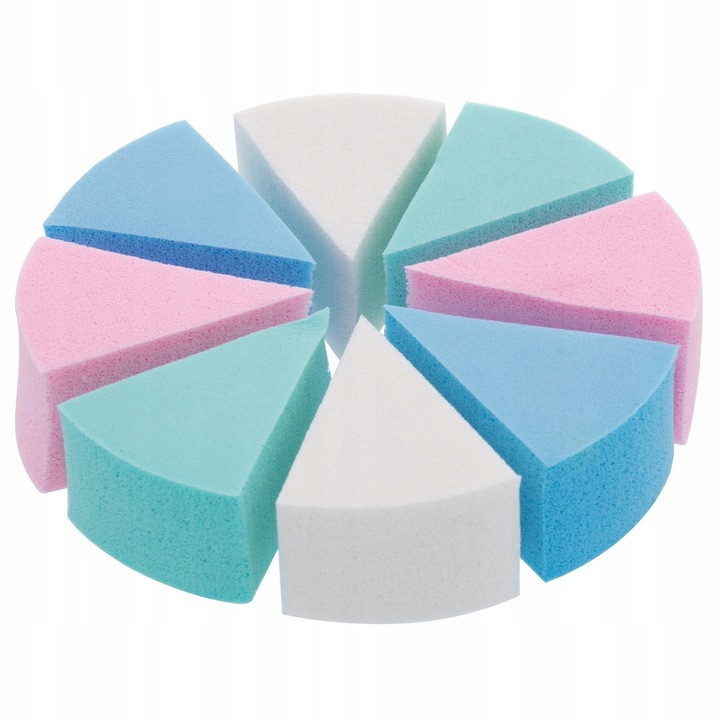 Gąbka do Makijażu Blender do Podkładu Trójkąty Ścięte Zestaw 8 szt