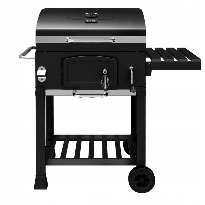 GRILL WĘGLOWY OGRODOWY Koler Ember ch1 RUSZT Z POKRYWĄ POPIELNIK +TERMOMETR