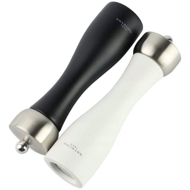 ZESTAW RĘCZNYCH MŁYNKÓW DO MIELENIA SOLI PIEPRZU PRZYPRAW BIAŁY I CZARNY