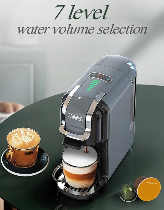 HiBREW H2B Ekspres do kawy wielokapsułkowy 5 w 1 SZARY