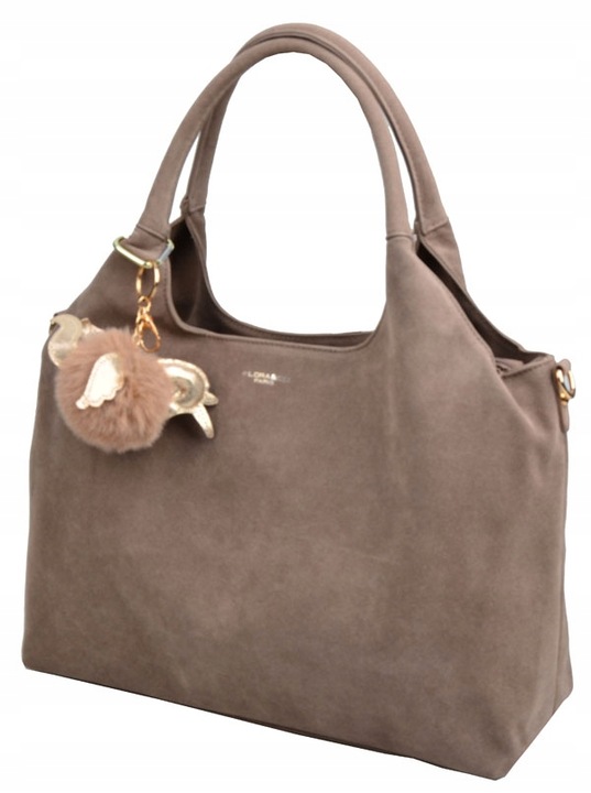 FLORA&CO PARIS TOREBKA damska SHOPPER A4 CASUAL ZAMSZ BEŻ