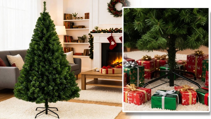 Choinka sztuczna jak żywa sosna zielona świąteczna dekoracyjna jodła 150 cm