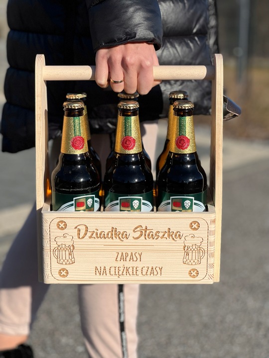 SKRZYNKA na PIWO nosidło prezent urodziny GRAWER!!