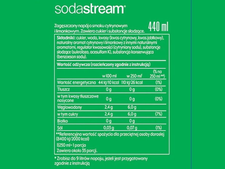 6x SYROP KONCENTRAT 7 UP DO SATURATORA SODASTREAM 9L NAPOJU z 440ml