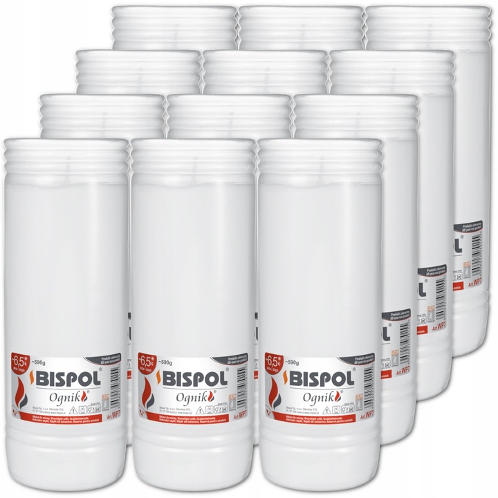 Wkłady do zniczy parafinowe BISPOL WP7 156h 12szt