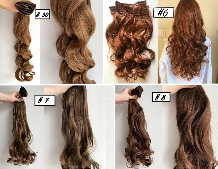 DOCZEPIANE WŁOSY ZESTAW Clip in Fale 7 PASM 160g