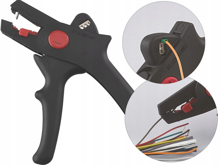 ŚCIĄGACZ IZOLACJI + ZACISKARKA DO TULEJEK 0,5-6mm2