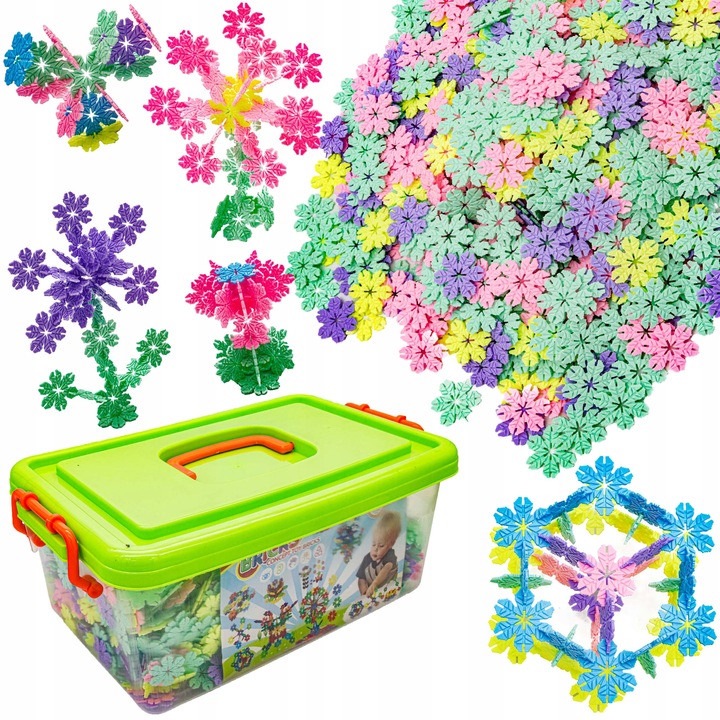 Klocki Konstrukcyjne Rzepy Płatki Śniegu 2500 elem