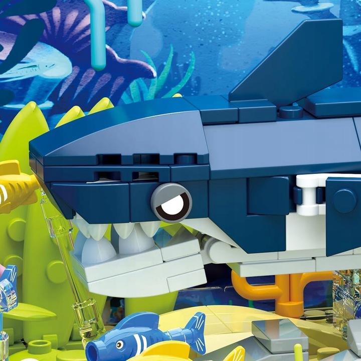 Zestaw klocków klocki AKWARIUM z żółwiem podświetlane LED ruchome elementy