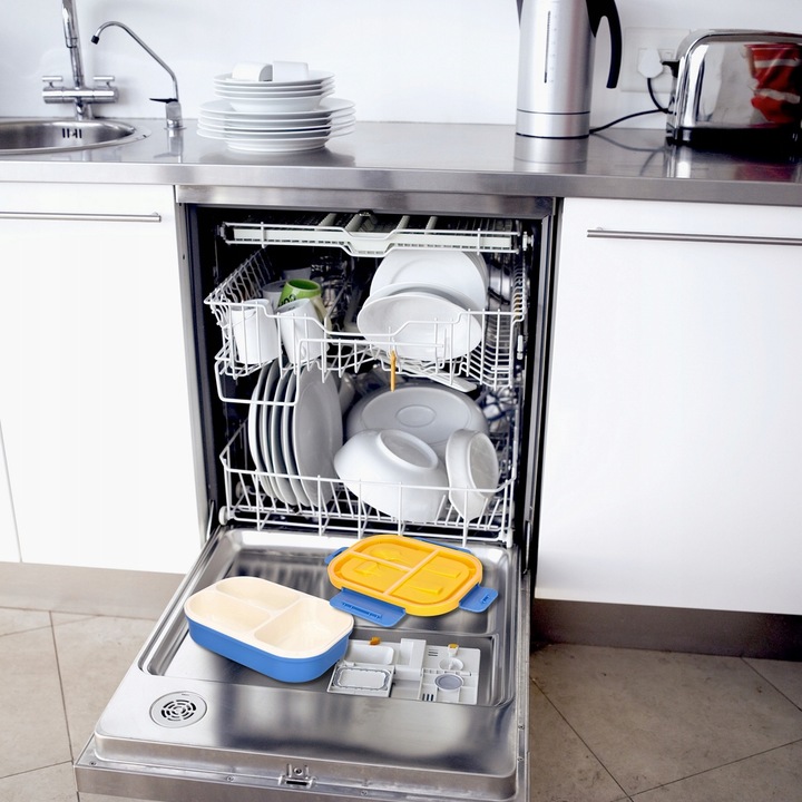 ŚNIADANIÓWKA LUNCHBOX 3 PRZEGRÓDKI SZTUĆCE LUNCH BOX POJEMNIK ŚNIADANIE