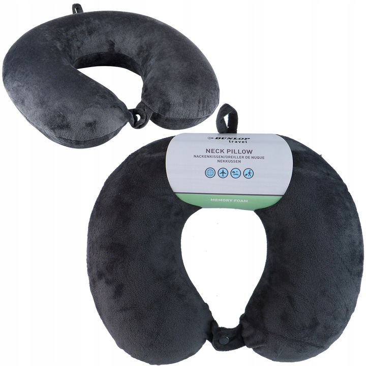 Rogal poduszka podróżna do samolotu samochodu auta z pianki MEMORY DUNLOP