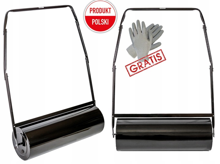 WALEC OGRODOWY DO TRAWY TRAWNIKA STALOWY METALOWY 50CM POJEMNOŚĆ 30L