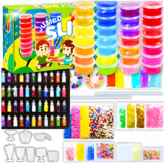 ZESTAW SLIME DO ROBIENIA GLUTÓW WIELKI KREATYWNY 120w1 BOX PREZENT XXL