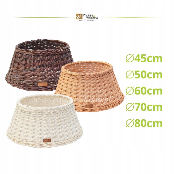 OSŁONA NA STOJAK POD CHOINKĘ WIKLINOWA Ø 45CM NATURALNA