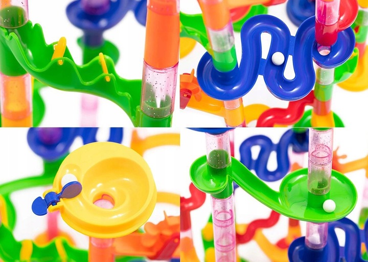 TOR KULKOWY KULODROM KLOCKI KONSTRUKCYJNE ZESTAW 105 EL KULKI 30 KULEK