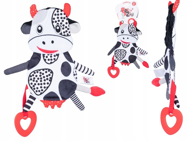 BaliBaZoo KONTRASTOWA KROWA Zabawka dla niemowląt Szeleścik Gryzak 0m+