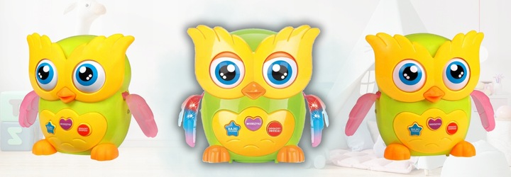 NA PREZENT Mądra Sowa Interaktywna Opowiada bajki chodzi