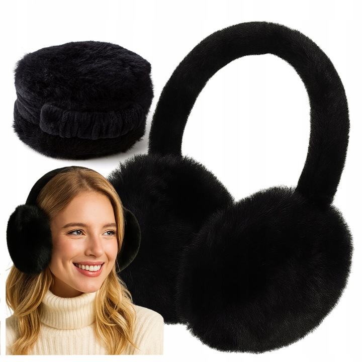 Nauszniki jesienne zimowe ciepłe ochronne puchate pluszowe na uszy opaska