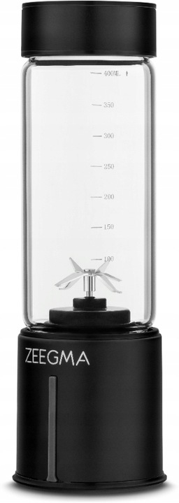 Blender Przenośny Bezprzewodowy DUŻY 465ml 300W ZEEGMA Go Plus CZARNY