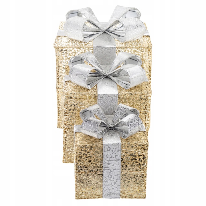 Ozdoba Prezenty zestaw 3 szt. LED Figurka świetlna świąteczna prezentowy