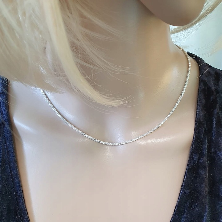 Srebrny łańcuszek nierodowany lisi ogon pr. 925 40 cm