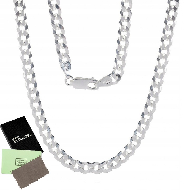 SZEROKI ŁAŃCUSZEK SREBRNY PANCERKA MĘSKI 50CM SREBRO PRÓBA 925 ORYGINALNY