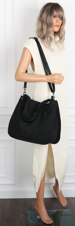 Torebka Damska Shopperka Worek Pojemna Modna Duża Torba CH7716 Czarna