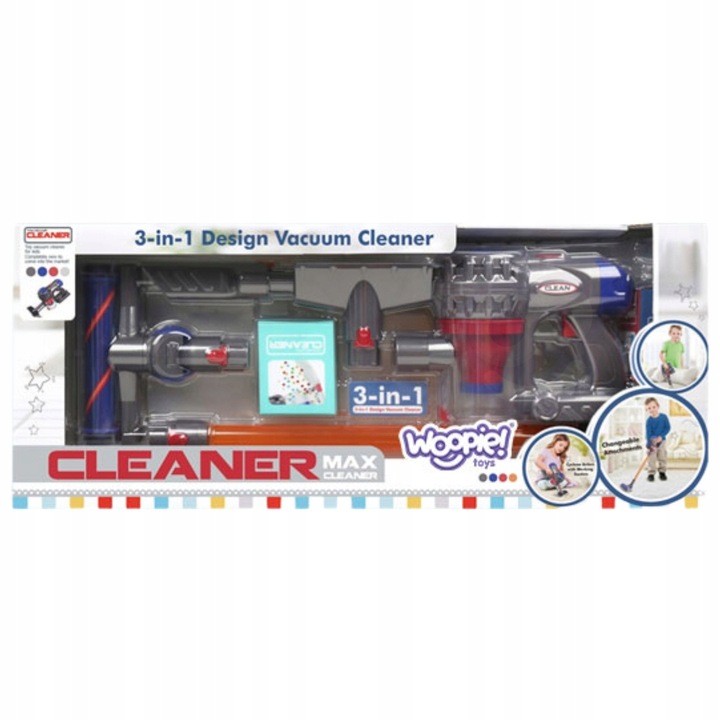 DUŻY INTERAKTYWNY ODKURZACZ PIONOWY DLA DZIECI FUNKCJA SSANIA DŹWIĘK 3W1