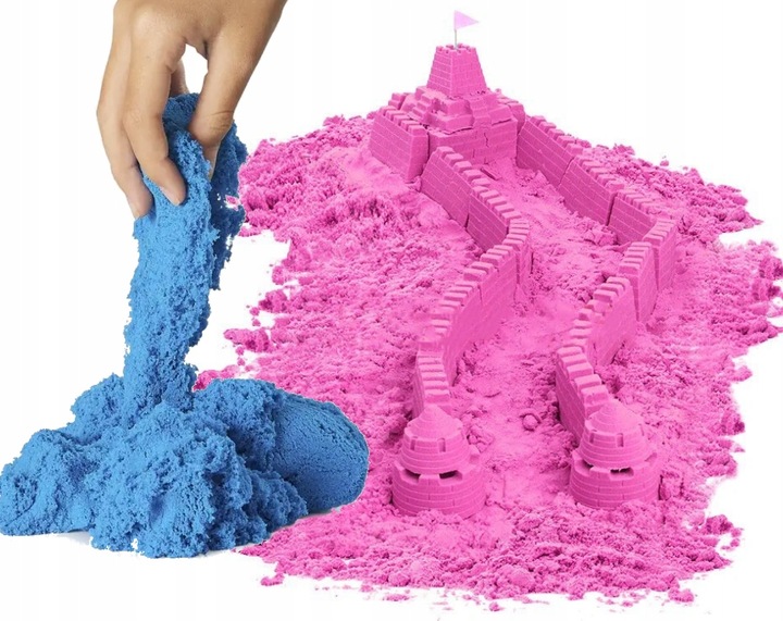 Piasek Kinetyczny 5KG Piaskownica Basen Foremki Zestaw XXL WYBIERZ KOLORY