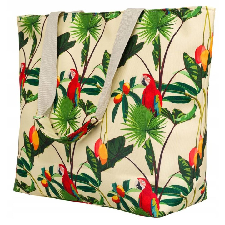 Torba Plażowa Duża Zapinana Na Zamek Torebka Shopper z Podszewką Piknik XXL