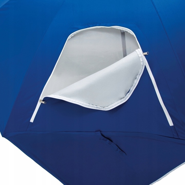 PARASOL PLAŻOWY Ogrodowy z POKROWCEM Niebieski DUŻY Tadar Deluxe XL 240 cm