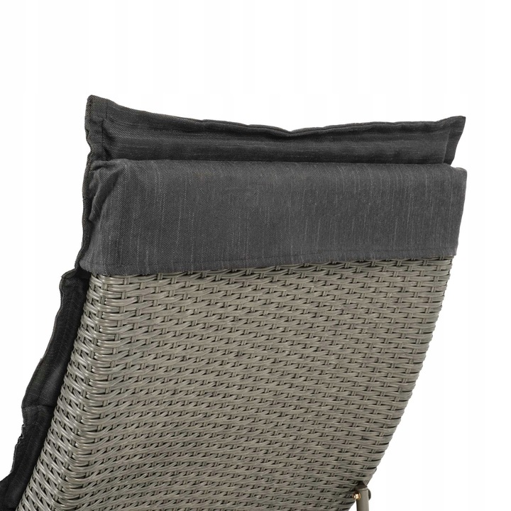 Leżak ogrodowy składany regulowany na balkon taras technorattan z poduszką