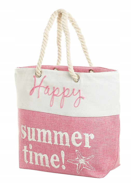 Duża Torba Plażowa Piknik Zapinana Shopper Miejska