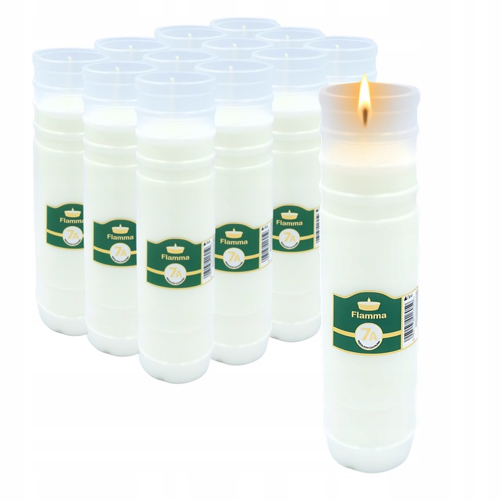 Znicze 12x 7 Dni Wkłady do Zniczy Parafinowe Całoroczne Czyste Wypalanie