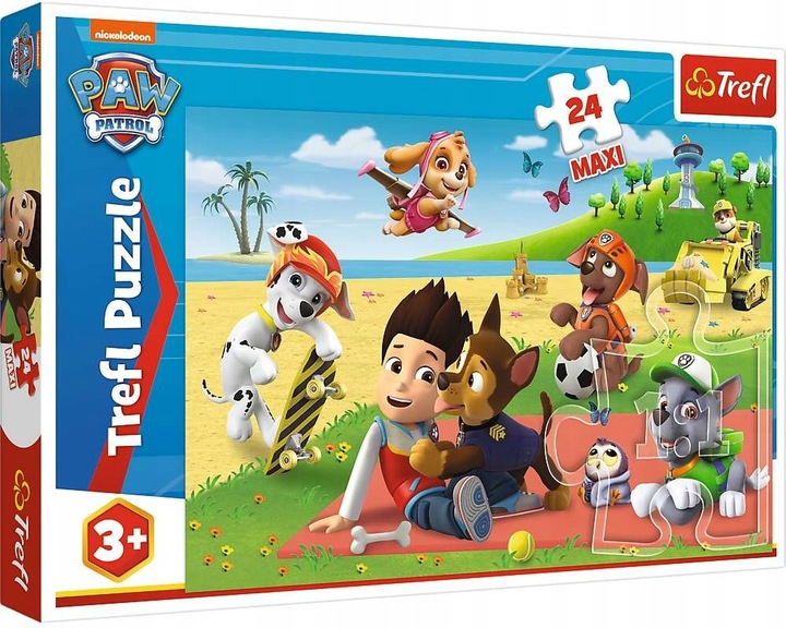 PUZZLE 24 MAXI PSI PATROL ZABAWA NA KOCU TREFL