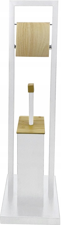 STOJAK NA PAPIER TOALETOWY + SZCZOTKA DO WC ZESTAW 2w1 STYLOWY BAMBUSOWY