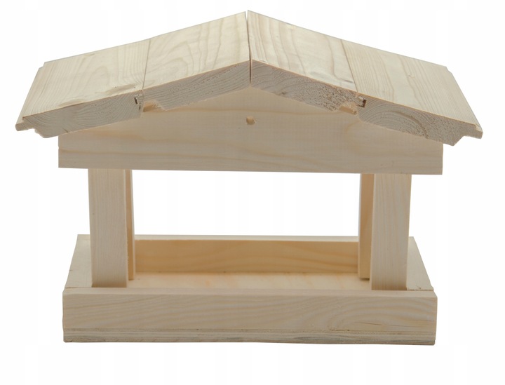 DUŻY KARMNIK DREWNIANY BUDKA NA KARMA KULE ZIARNO DLA DZIKICH PTAKÓW XL