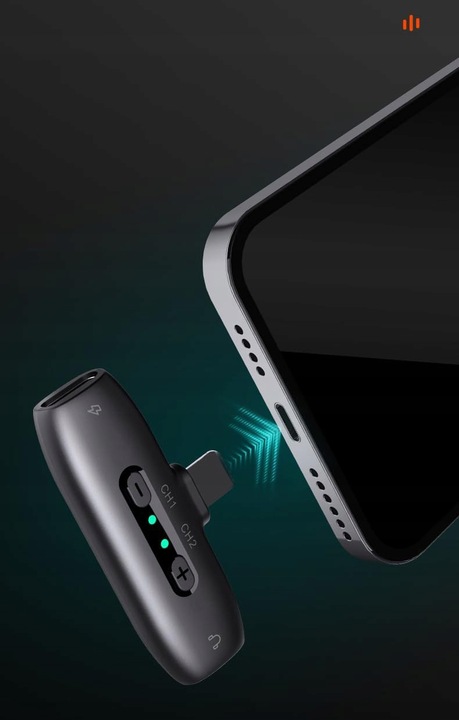 Mikrofon bezprzewodowy Hohem Lavalier Mic-01 (1 TX + 1 RX) Czarny, USB-C