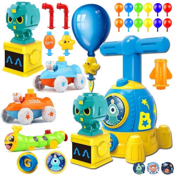 Samochód WYRZUTNIA BALONÓW XXL DUŻY ZESTAW Rakieta AUTKA AERODYNAMICZNE